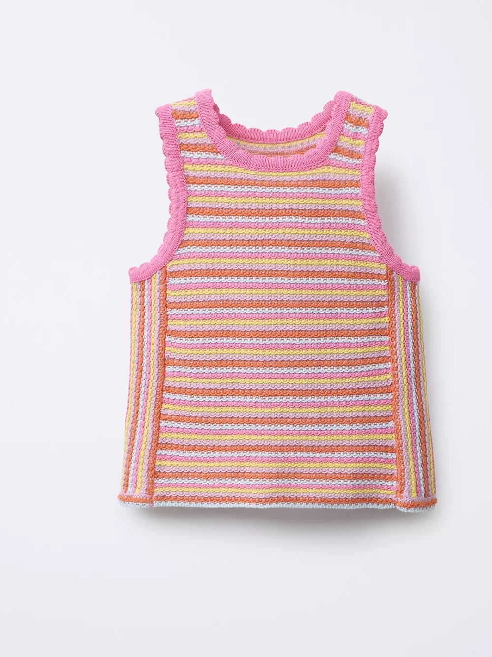 Zara Kids Pink Striped Knit Tank Top